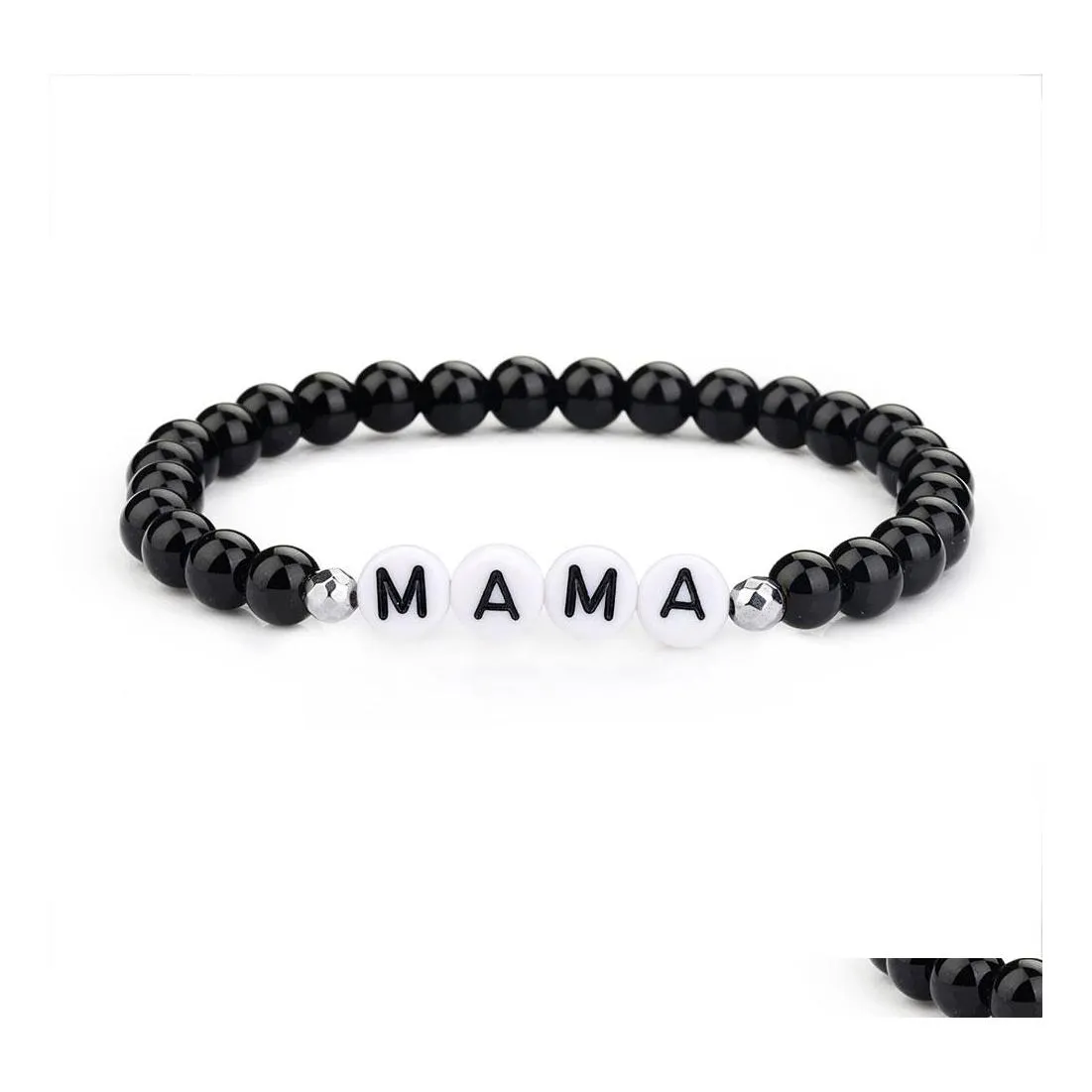 Bedelarmbanden 26 Letternaam armband rek Diy Black Glass Bead Boho vriendschap voor meisjes vrouwen zomer strand sieraden drop delive otrwr