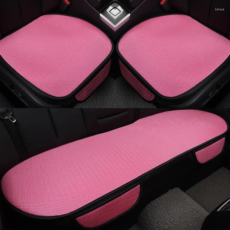 Car Seat Covers 3PCS Breathable Ice Silk Four Seasons Cushion Protector Pad Front Rear Fit For Most Cars Summer