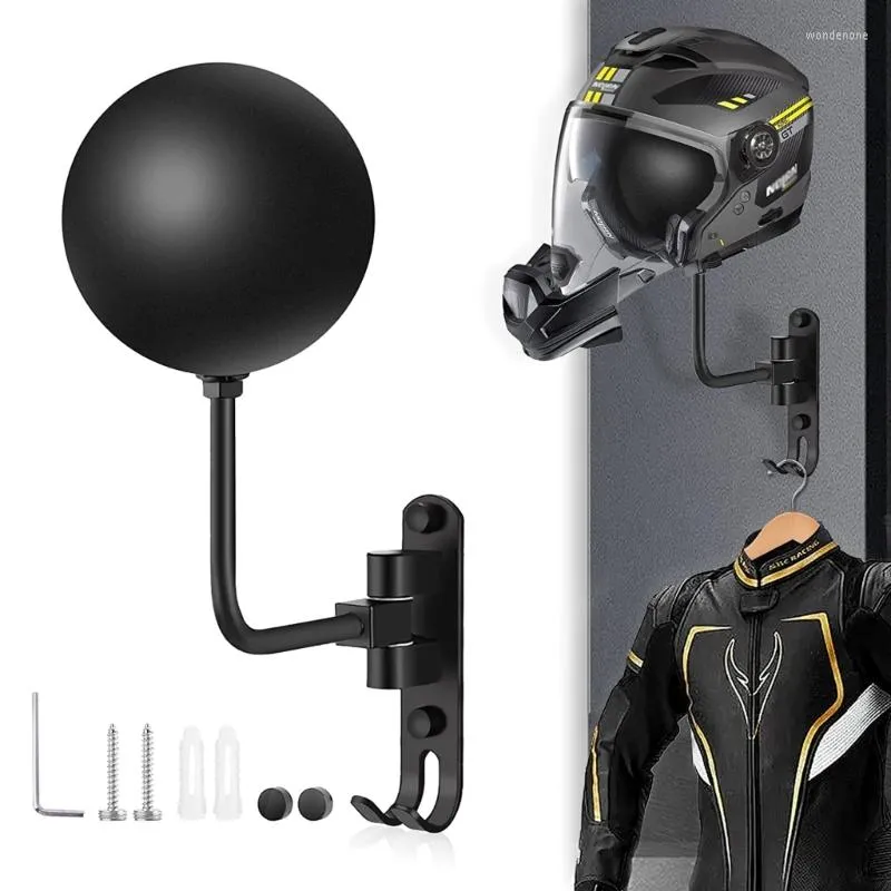 Motorradhelme 180 ° drehbarer Helmhalter aus Metall, Wandhalterung, Aufhänger für Mäntel, Kappen, 40GF