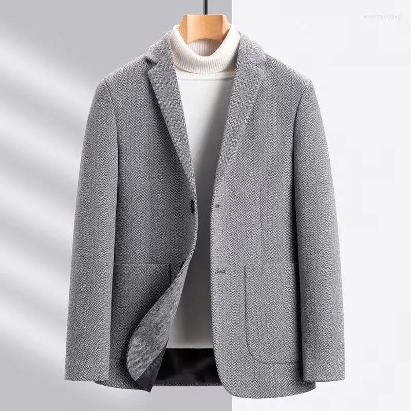 Herrjackor män blazer kostym kappa brudgum bröllop affärer kostymer fasta mäns blazers toppar smal casual överrock man