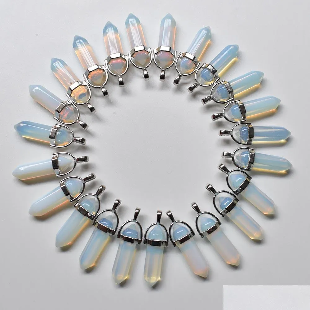 Charms Opal Stone Healing Healing Reiki Point Pendenti per gioielli che fanno Drop Delivery all'ingrosso Risultati Componenti Dhgarden Dh9Ti