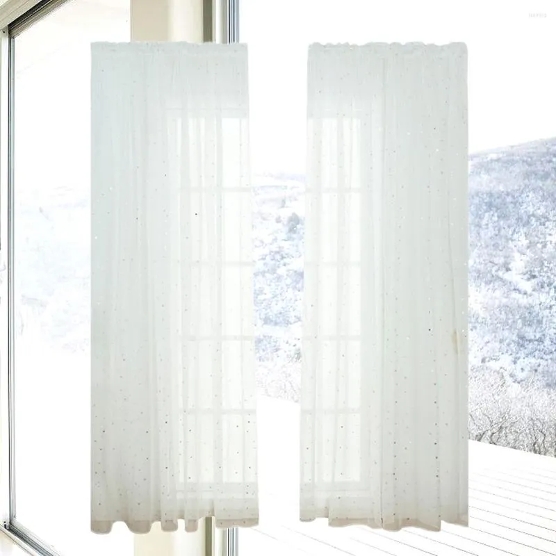 Curtain Curtains Window Sheer Voile White Star Tulle Inches Room Drapes Screening Panels Screen Bedroom Living Girls Transparent