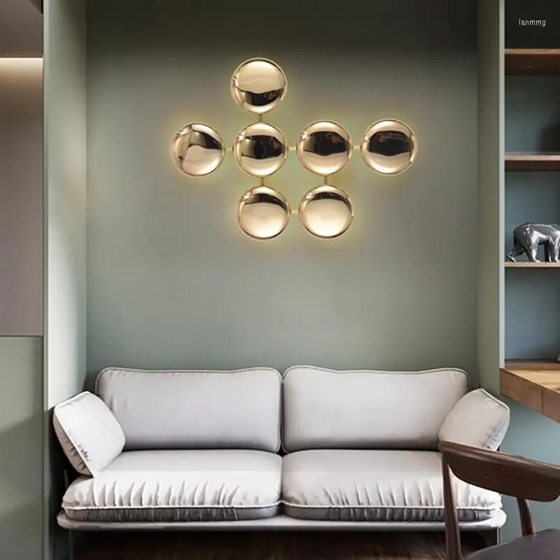 Botão da lâmpada de parede Botão da noite Luz moderna redonda redonda weiqi decoração de casa de luxo de luxo Personalização interna