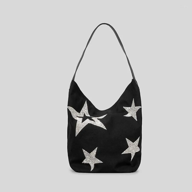 Sacs de soirée Casual Star Toile Grand Sac fourre-tout Designer Diamants Lady Sacs à main Hobos Épaule Shinny Big Bandoulière Shopper Sacs à main