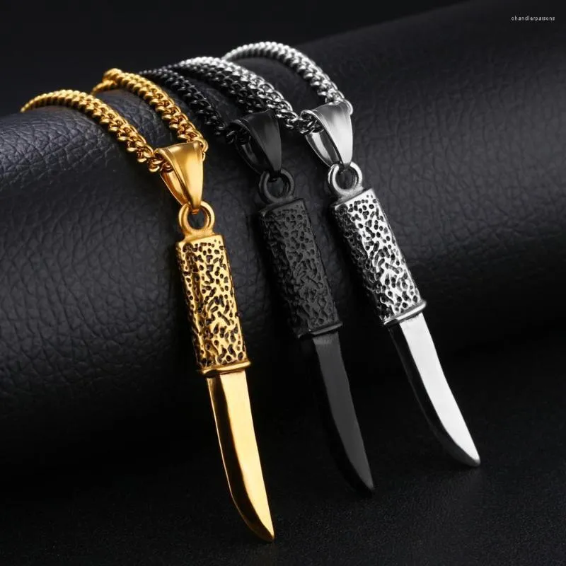 Anhänger Halsketten Coole Supernatural Schwert Dolch Messer Halskette Für Männer Edelstahl Männlich Fahrrad Punk Schmuck Geschenk