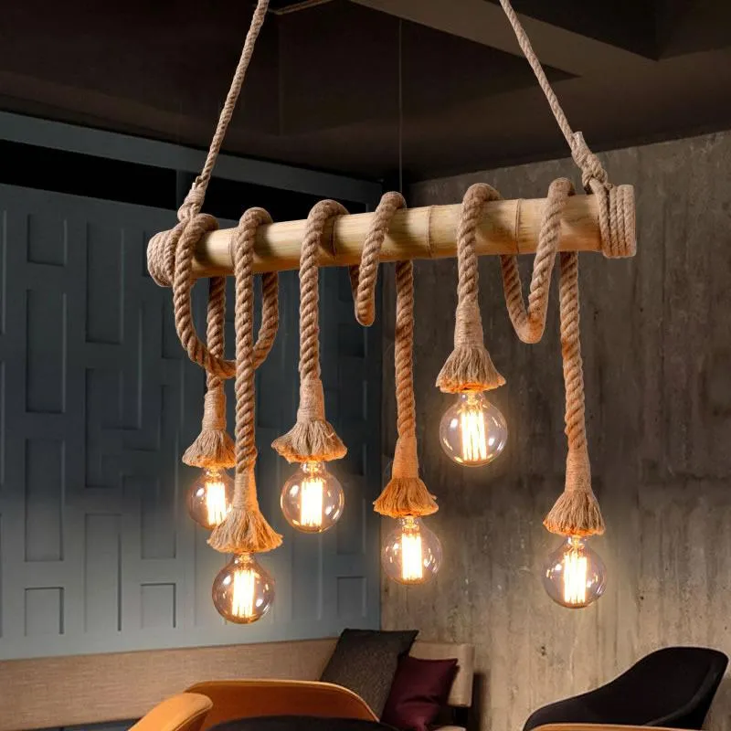 Hanging Lamp Retro Bamboo Rope Chandelier Lighting With 3/5 Heads For  Vintage Tube Kitchen, Restaurant, Living Room, And Clothing Pendant From  Dutifullity, $102.58
