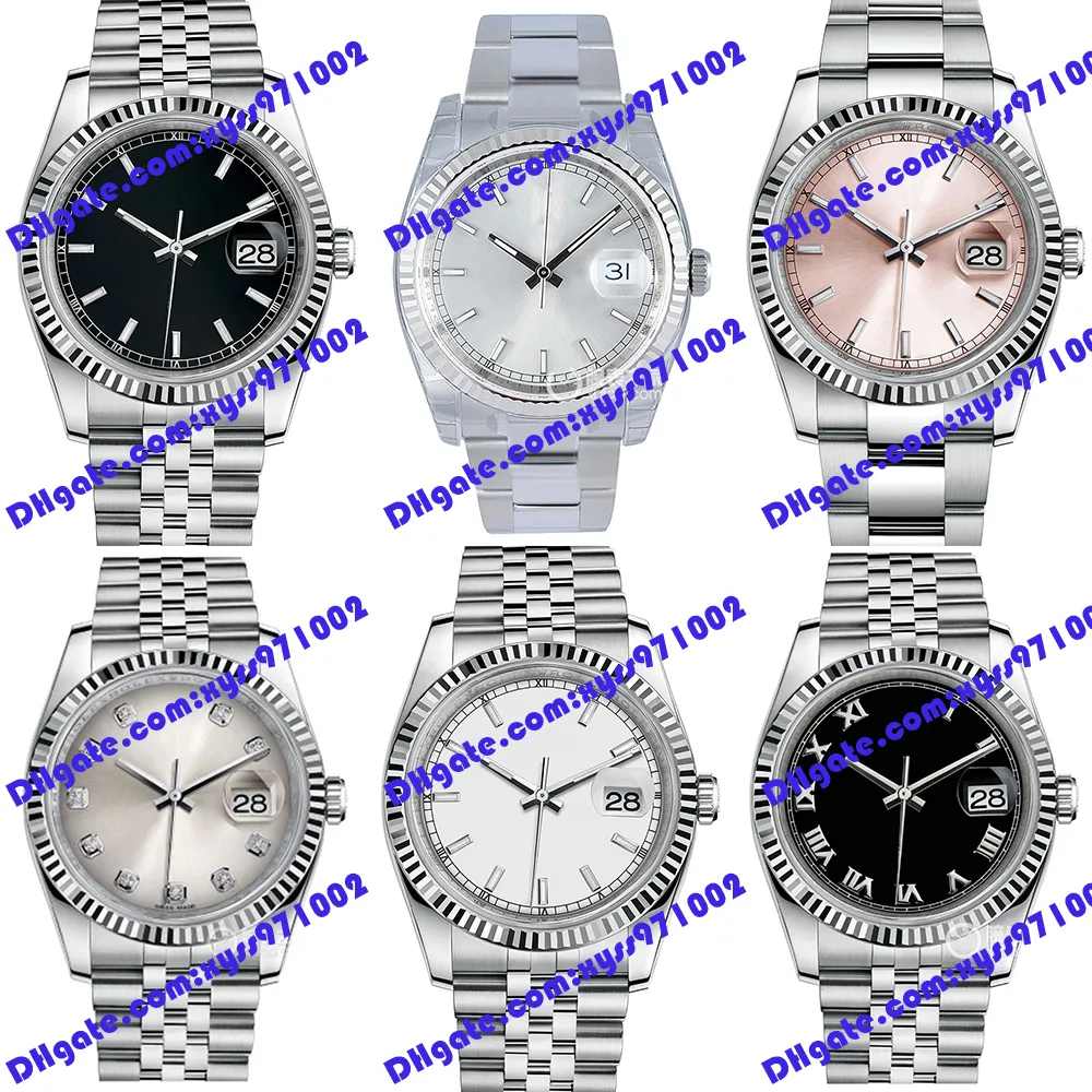 6 Model Highquality watch 2813 automatic mechanical watch 36mm black Roman dial 116234 women's watch stainless steel strap sapphire glass black pink men's watches