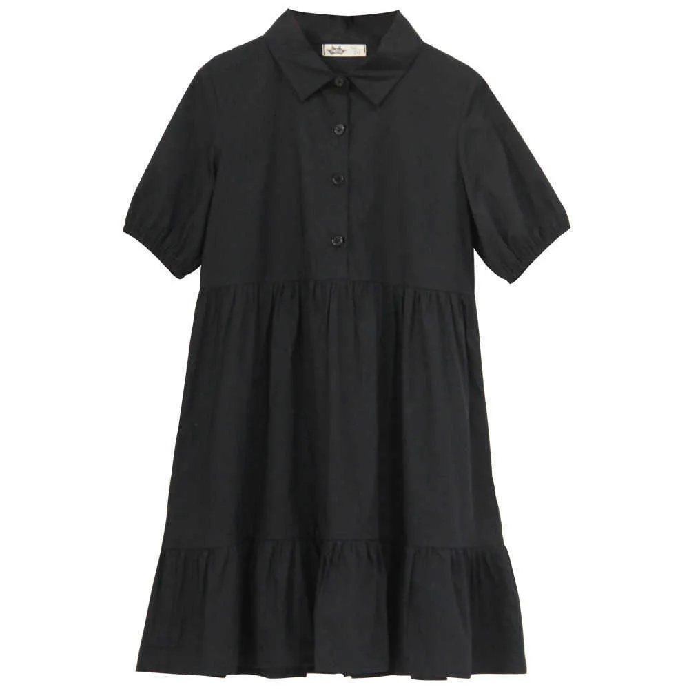 Девушка ES Girls Cotton 2022 Детское лето платье -рукав для подростковой рубашки детская одежда детская 6-16 лет #6218 0131
