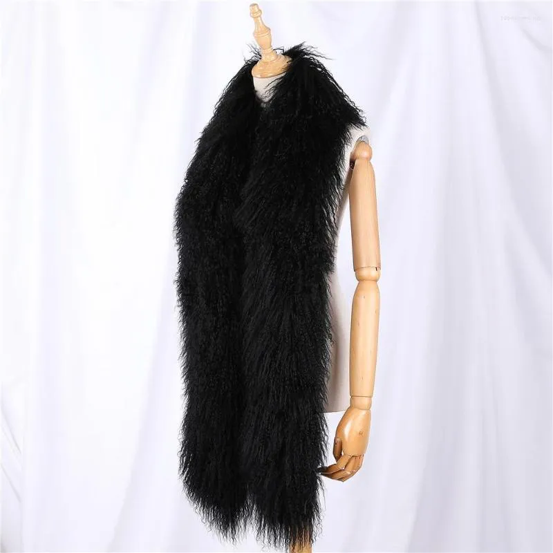 Sciarpe Sciarpa per capelli ricci unisex in vera lana mongola Inverno caldo Boa lungo avvolge Scaldacollo Sciarpe in vera pelliccia