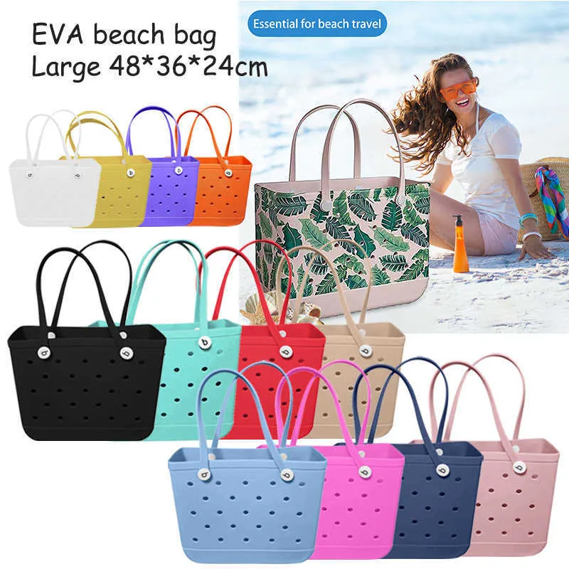 EVA Basket Beach Bags Holes Tote Storage Bag Summer حقيبة يد مقاومة للماء للنساء السيدات في الهواء الطلق الرياضة منظم حقيبة الحيوانات الأليفة 230201
