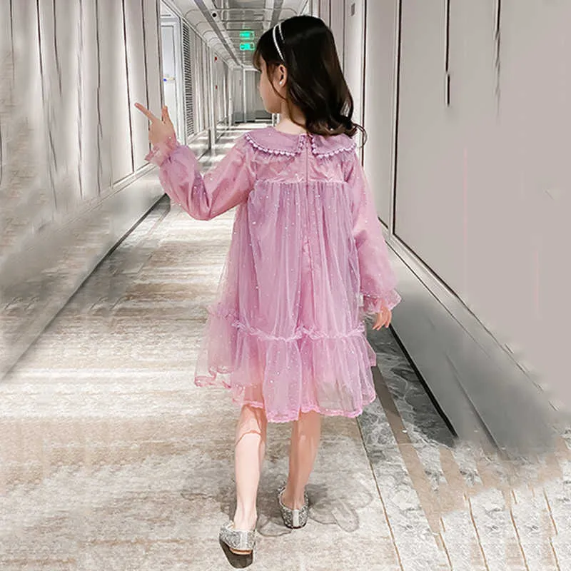 DHgate Girls Mesh Princess Dresses for 14 Years Kids and Teen Girls Korean Style Long Sleeve Spring Clothing Sweet 9416 Baby Kids Maternity