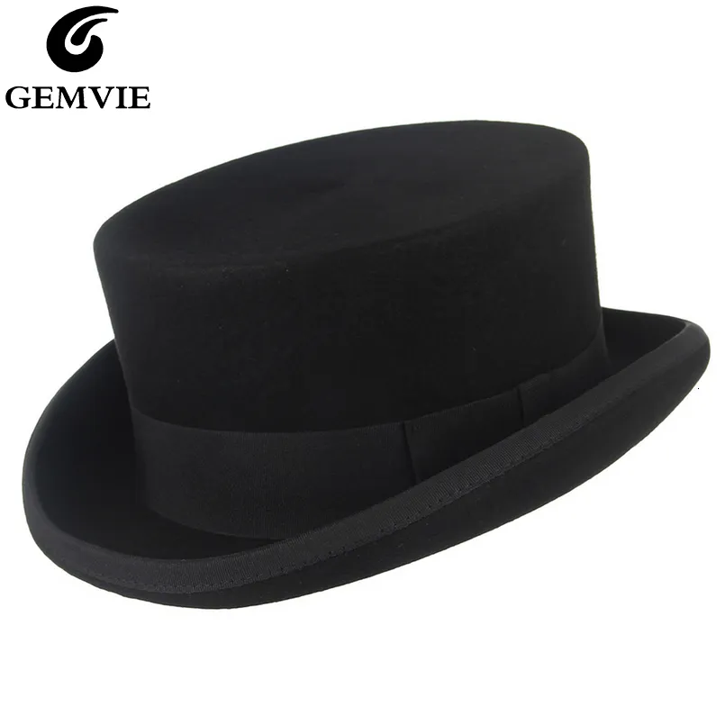 Hüte mit breiter Krempe GEMVIE 11 cm Oberteil aus 100 % Wollfilz für Männer und Frauen Zylinderaufsatz Mad Ter Party Kostüm Fedora Derby Zauberer 230131