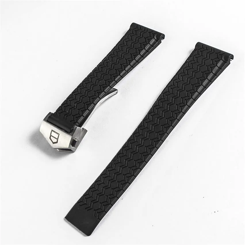 Watch Band Watch Bands 22mm Watchbands Black Diving Silicone Rubber Watch Band Strap Black Watchbands for TAG281d