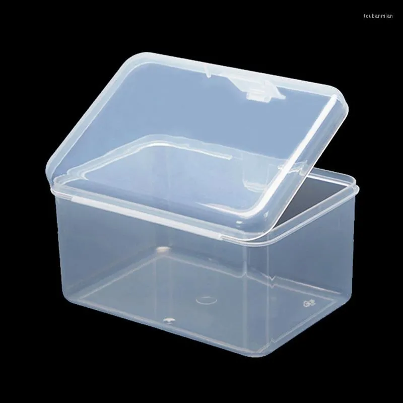 Storage Boxes Rectangle Clear Plastic Jewelry Case Container Packaging Box For Earrings Rings Beads Collecting Small Items