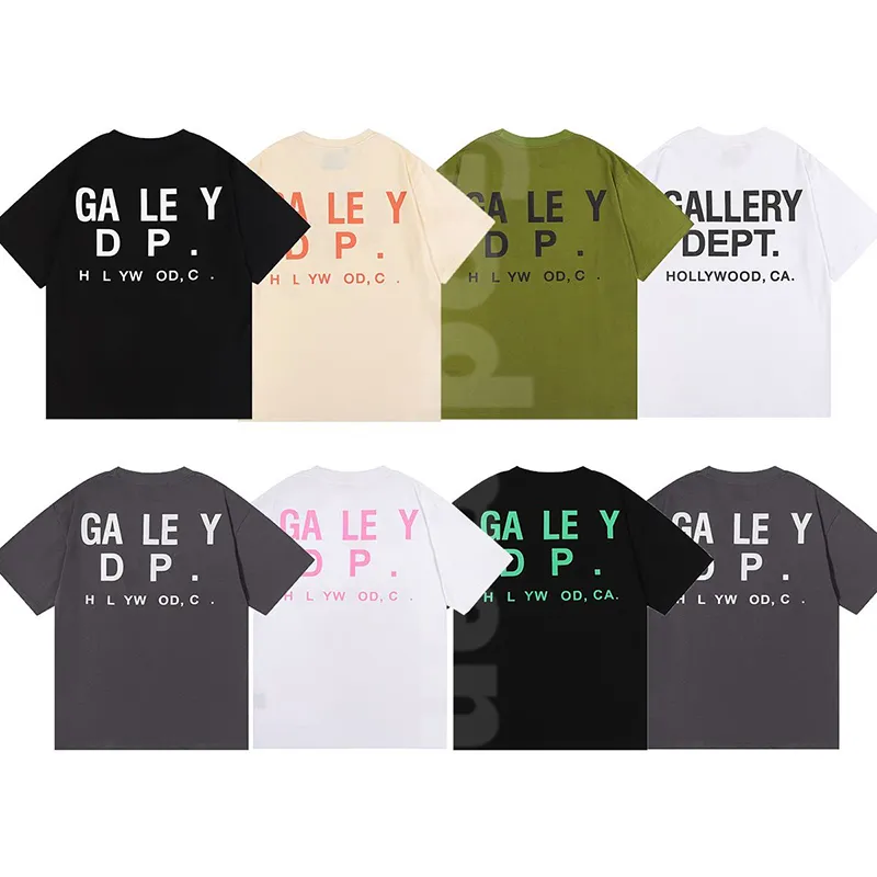 Galeryse T 셔츠 Mens Womens 디자이너 T 셔츠 코튼 탑 남성 캐주얼 셔츠 Luxurys 의류 스트리트 반바지 소매 옷 S-XL