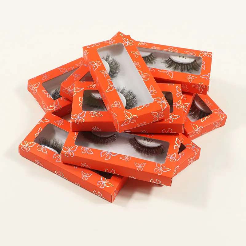 Wholesale Fluffy 5D Mink Eye Lashes Crossy Long Thick 3D Volume False Eyelashes with Cardboard Box