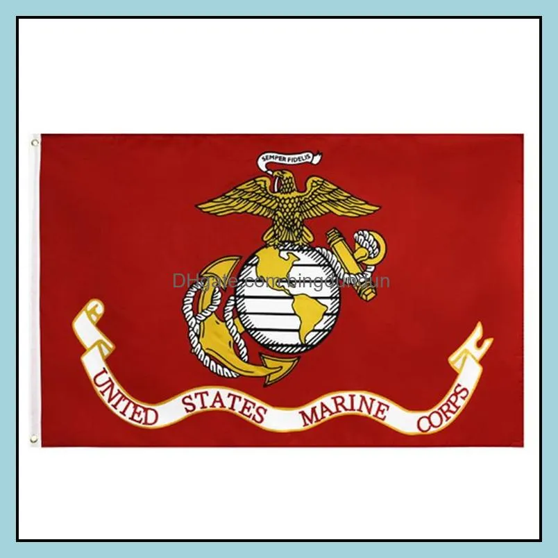 Banner Flags 50pcs Direct Fabrika 3x5fts 90x150cm Amerikan ABD ABD Ordusu USMC Deniz Piyadeleri Bayrak Damlası Ev Ga Otesg