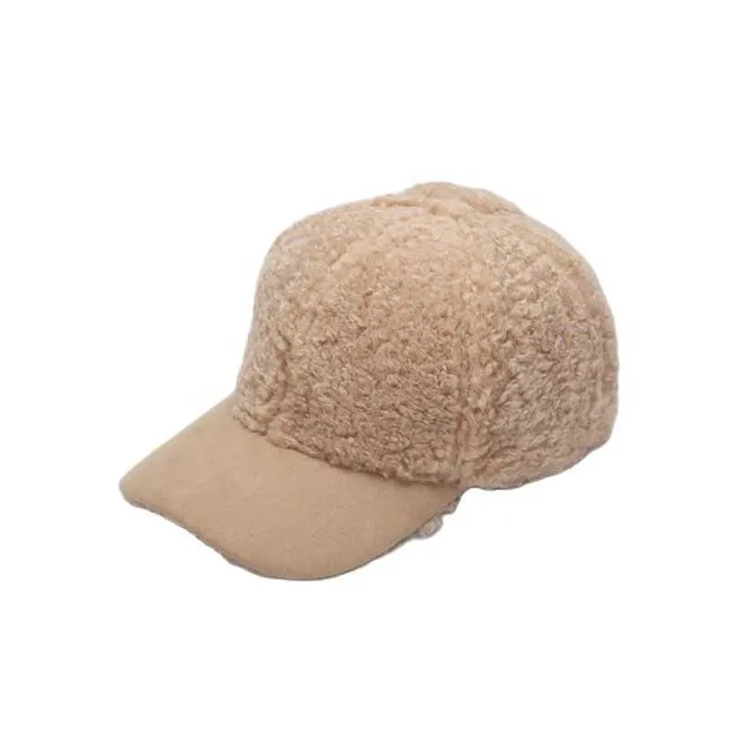 Top Caps Cokk Kış Şapkaları Kadın Beyzbol Kapağı Snapback Kalınlaştırılmış Sıcak Kaşmir Kış Kapağı Casquette Koreli Sıradan Sıradan Basit Yeni G230201