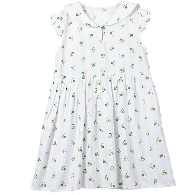 Fille es vêtements d'été 2022 nouveau mignon enfants mode adolescent collège Style doux bébé filles Printes robe #8713 0131