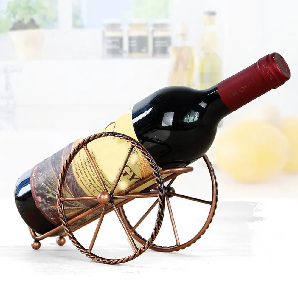 Stołowe stojaki na wino kreatywne metalowe stojaki vintage uchwyt do butelek do przechowywania przyjęcia weselny wystrój ozdobny prezent P1 230131