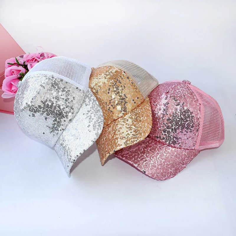 Ball Caps Spring и Summer Женская бейсбольная шапка мода Kpop Sequin Cap Женская хвостовая бейсболка Bessoor Simple Sunshade Женская шляпа G230201