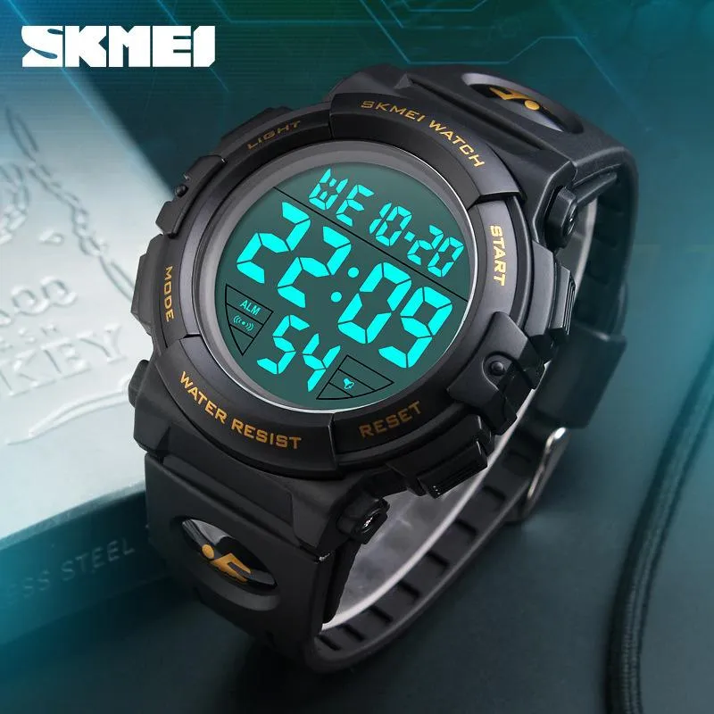 Wristwatches Sport Digital Watch Men Outdoor 5Bar Waterproof Military Men's Wacthes Alarm Clock Wristwatch Man Relogio Masculino 1258