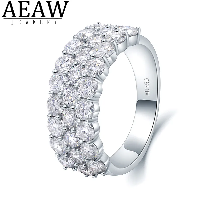 Solitaire Ring AEAW Luxury Center 2.8CTW DF Color VVS Engagement Band för män Solid White Gold Plated S925 eller S925 Silver Ring 230131