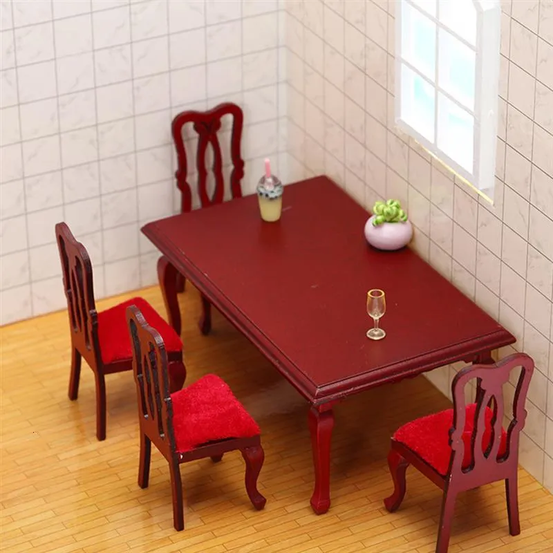 Küchen Spielen Essen 1 12 Puppenhaus Tisch Stuhl Miniatur Esszimmer Set  Möbel Esszimmer Haus Zubehör Modell Holz Mini Holz Sets Wohnen 230131 Von  18,49 €