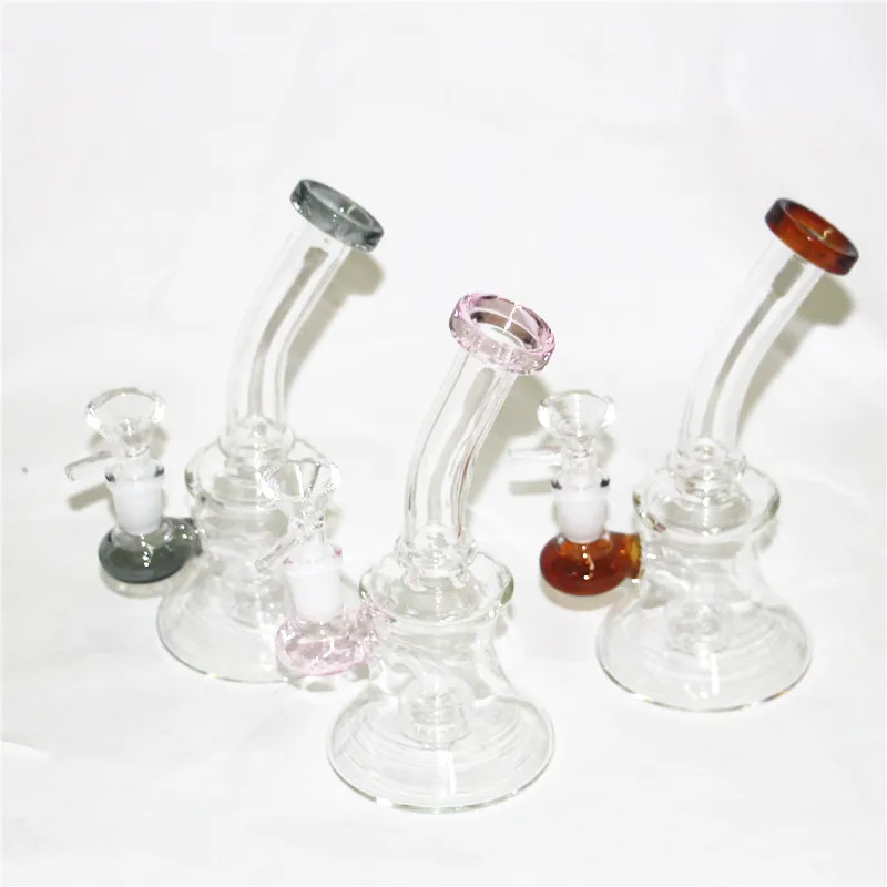 Narghilè Perc Percolatore Bong in vetro 14mm Tubi per acqua giunti Mini Oil Rigs Piccolo Dab Rig Trasparente con ciotola