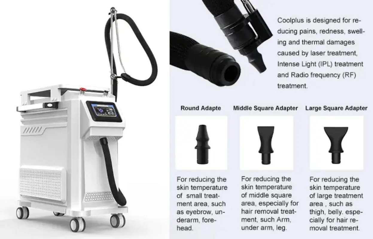 Latest Skin Air Cooling Esthetic Laser Cooler Machine cryo air cooling system reduce pain treatment low temperature degree cooling device