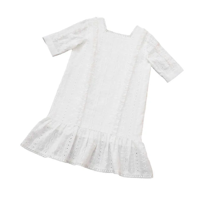 Flickans nya ankomst 2022 Summer Baby Cotton Fashion Hollow-Carved Elegant Princess Dresses for Girls #8336 0131