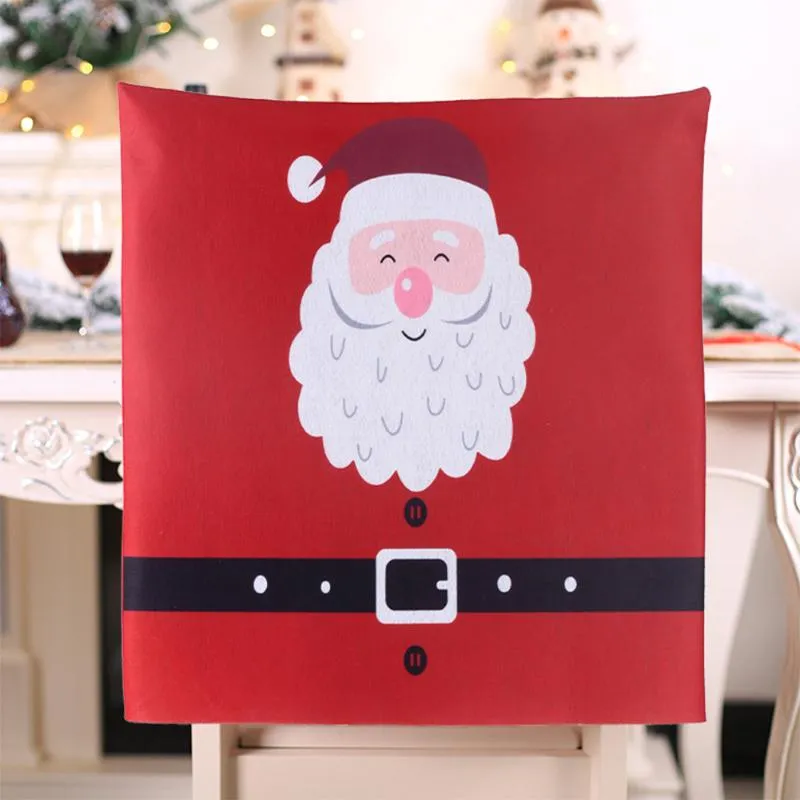 أغطية الكرسي غطاء عيد الميلاد الممتد مع حزام نمط مأدبة سانتا كلوز ديكور ديكور رائع للمنزل