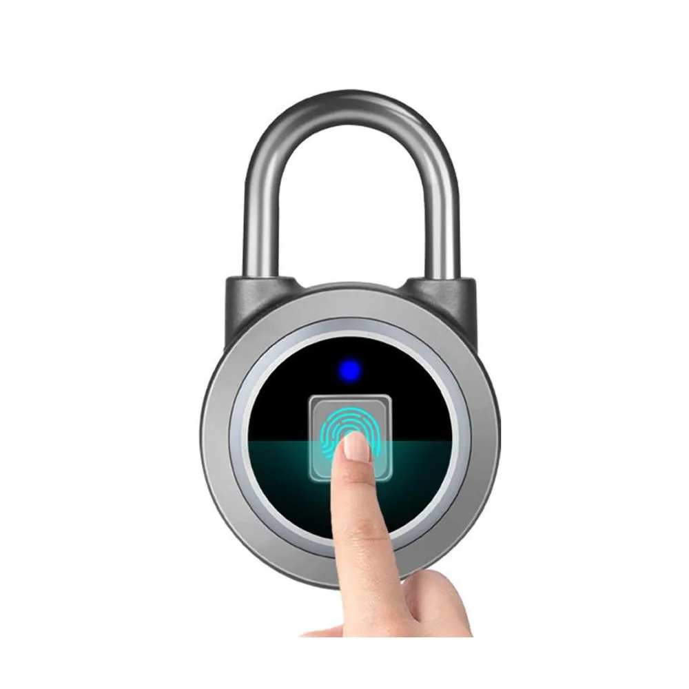 Door Locks Smart Electronic Positionable Padlock Waterproof Warehouse Security Lock Bluetooth Fingerprint Outdoor Lage Padlocks Dh11 Dhrzv
