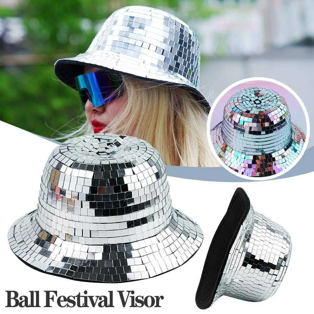 Hüte Mit Breiter Krempe, Glitzerspiegel, Disco Eimerhut, Atemberaubende Discokugel  Hüte Für DJ, Glitzer Pailletten Eimerhut Für Club, Bühne, Bar, Party, Tanz,  G230131 Von 12,35 €