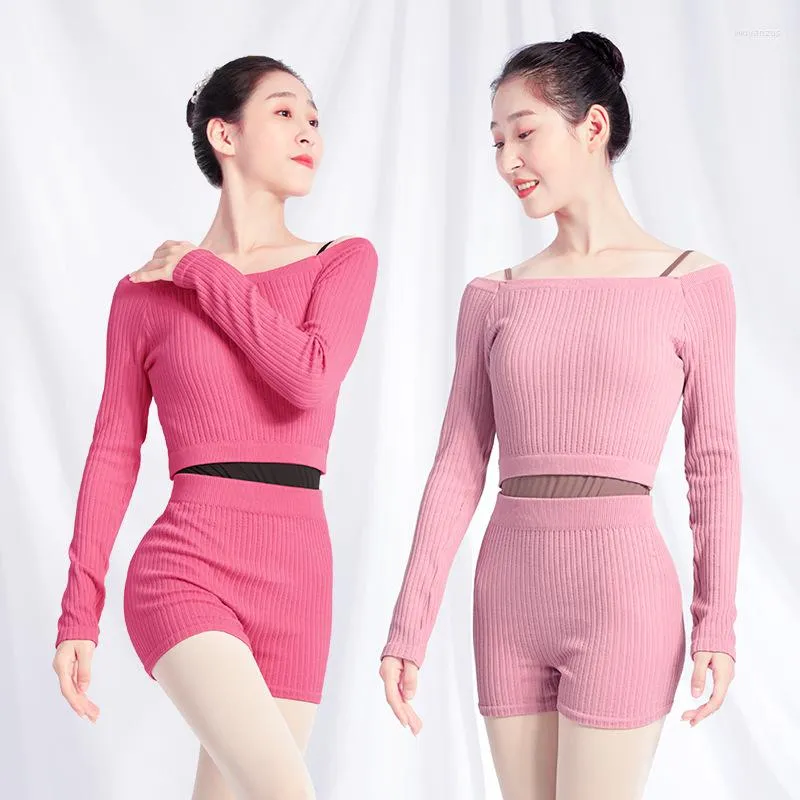 Vêtements de scène femmes hiver automne Ballet danse pull filles chemises à manches longues pour adultes dames robes vêtements de Performance