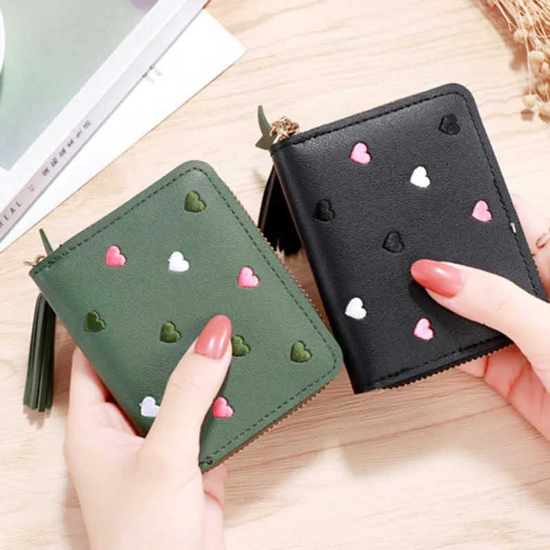 Cute Zipper Women's Short Wallet Pu Leather Small Ladies Coin Purse Female  Clutch Money Bag Pouch Id Credit Card Holders BLACK FRIDAY Gift Bag Present  Gifts For Teachers | SHEIN USA