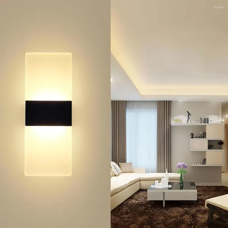 مصباح الجدار Iralan LED ضوء الاكريليك الداخلي الأسود لخزائن غرفة النوم ممر غرفة المعيشة AC 110V 220 فولت