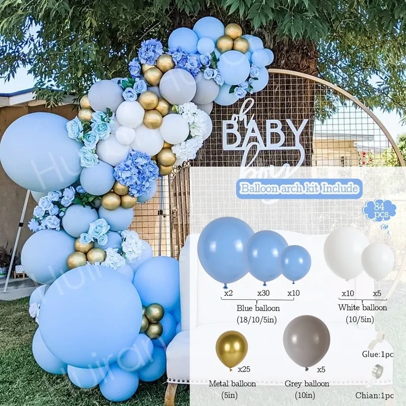 111PCS Blue Balloon Arch Kit - Navy Blue Gold And White Balloon Garland  With Confetti Balloon, Navy Blue Baloons Arch Birthday Baby Shower Wedding