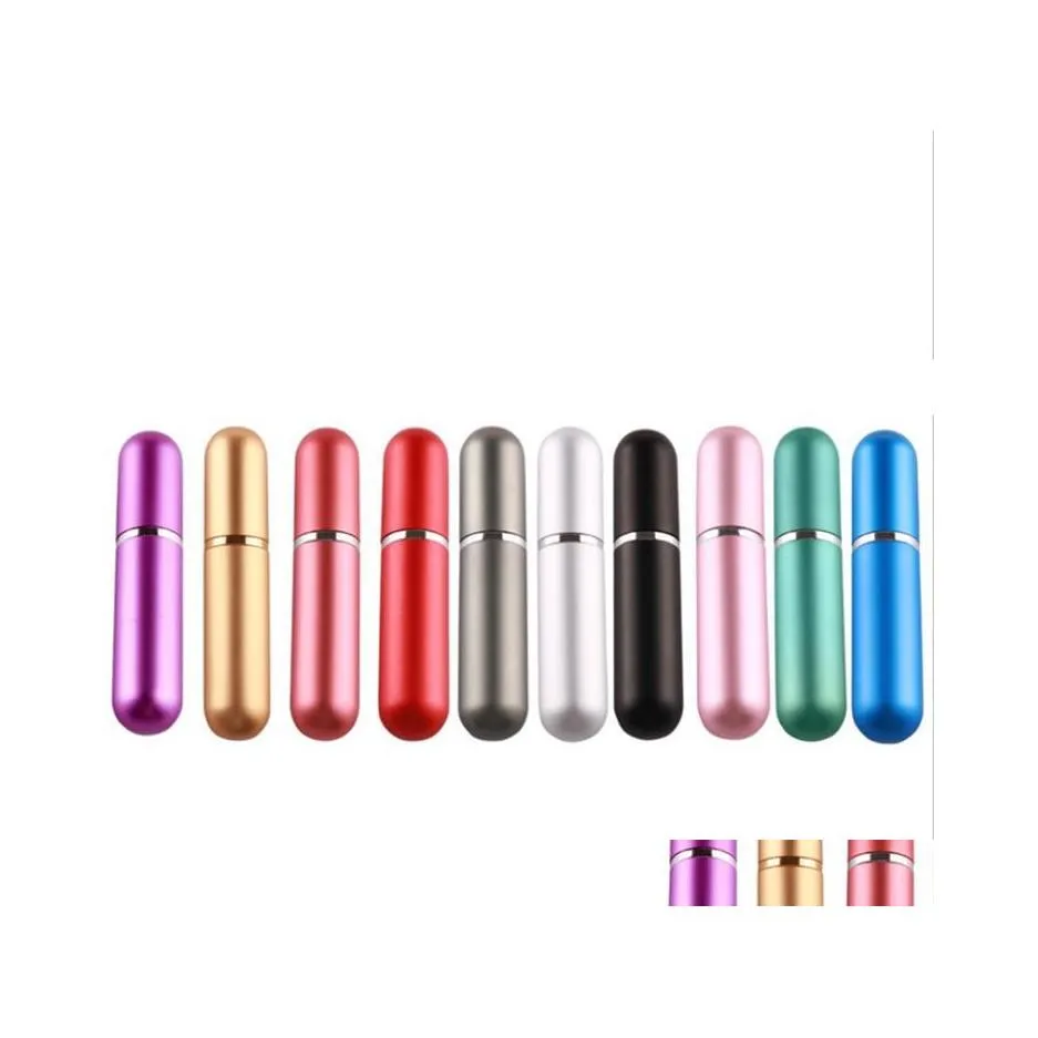 Bottiglie di imballaggio Mini portatile ricaricabile da 5 ml per bottiglia con pompa per profumo spray Contenitori cosmetici vuoti Atomizzatore per viaggio Drop Del Otxle