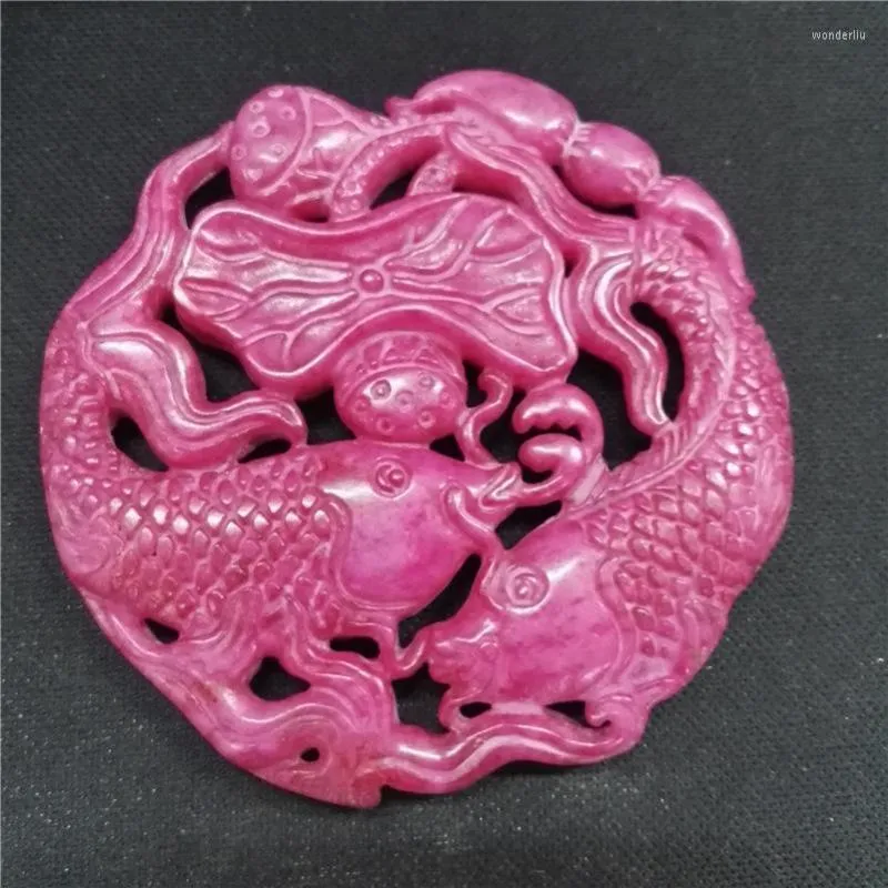 Collane con ciondolo Charms Moda vintage Asia Scultura antica Scultura artistica Motivo rosa Pietra semipreziosa Per collana Gioielli fai da te