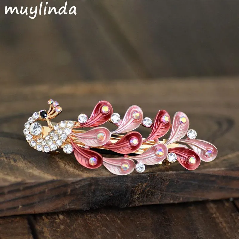 Клипы для волос Barrettes muylinda Vintage Emale Peacock Metal Diwelry Accessories Retro Athestone