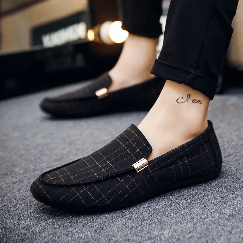 Mocassini di tela uomo clearance