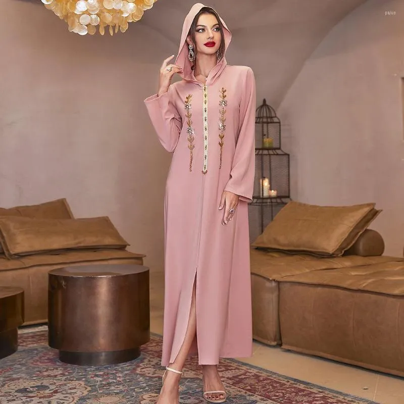 Roupas étnicas Ramadan Eid Kaftans Dubai Abaya Turquia árabe do Islã Muslim Dress abayas para mulheres roupão longa musulmane Djellaba femme