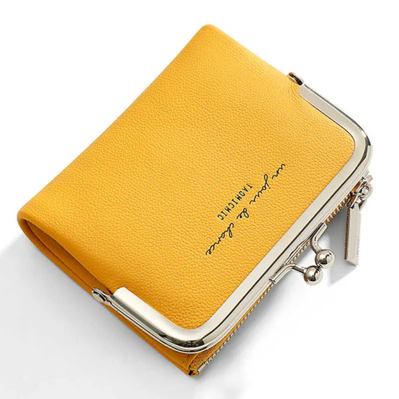 Portefeuilles Fashion Solid Color Short Clutch Small Pu Leather Women Munt Portemones Dames eenvoudige mini -kaarthouder Travel Vrouw Y2301