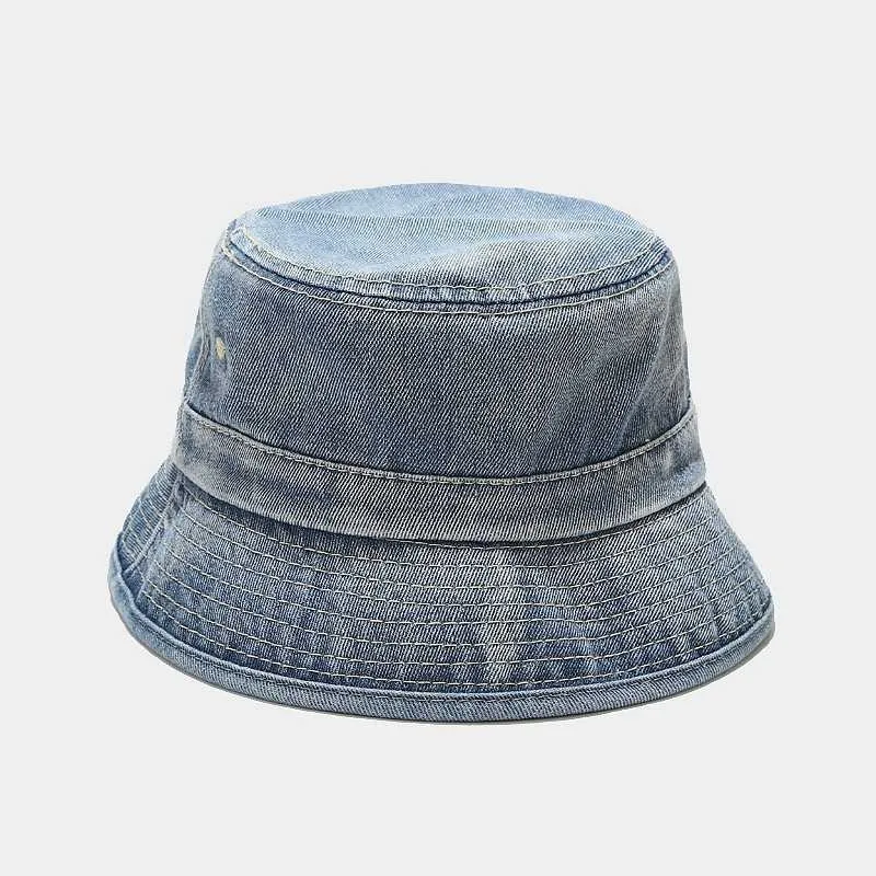 Wide Brim Hats Bucket Hat Women Washed Jeans Fabric Spring Summer Sun Beach Blue Outdoor Durable Accessory Teenagers Cap G230131