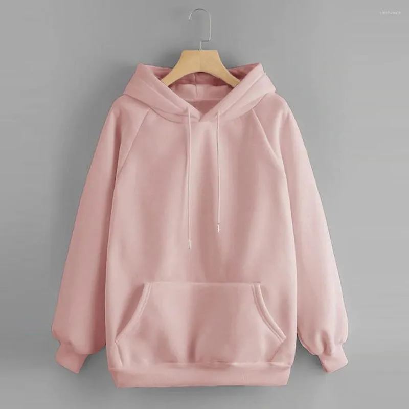 Vêtements de sport sweat d'hiver femmes sweats à capuche pour adolescentes mode décontracté couleur unie à capuche poche à manches longues Streetwear