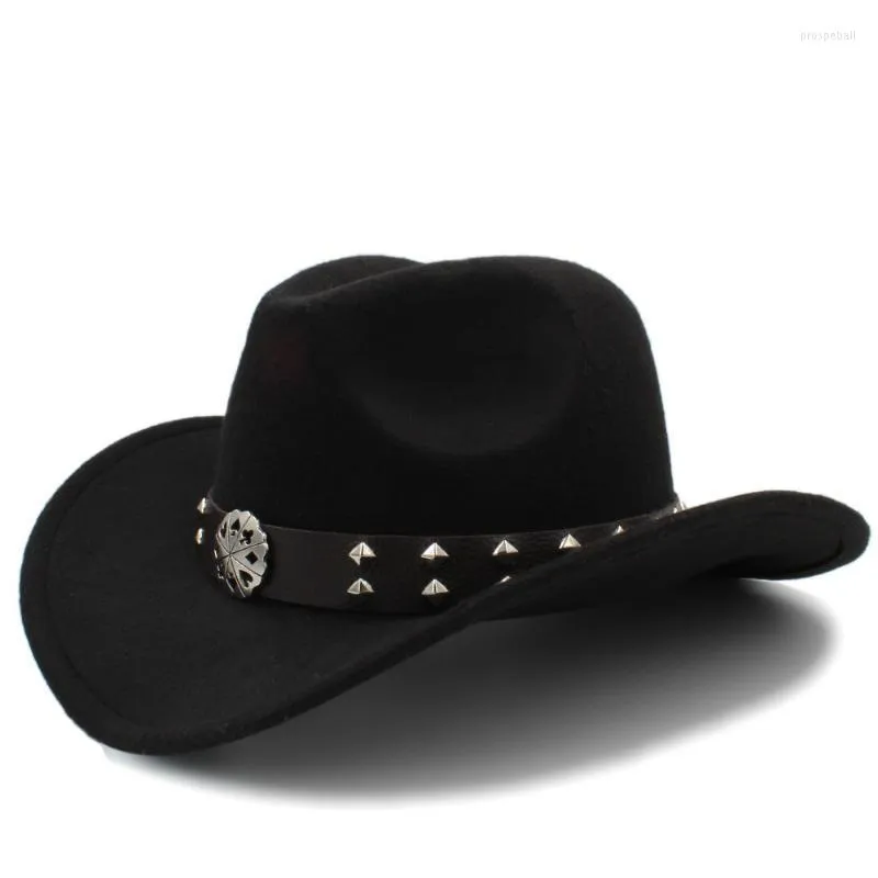 Berretti 11.11 Cappelli Donna Uomo Lana Hollow Western Cappello da cowboy per l'autunno invernale Gentleman Sombrero Hombre Cap Taglia 56-58CM Berretti Pros22