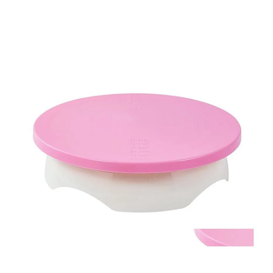 Baking Pastry Tools 1Pc Creative Rotating Cake Turntable Detachable Nonslip Plastic Stand Turner Table Diy Accessories Drop Delive Dhdg8