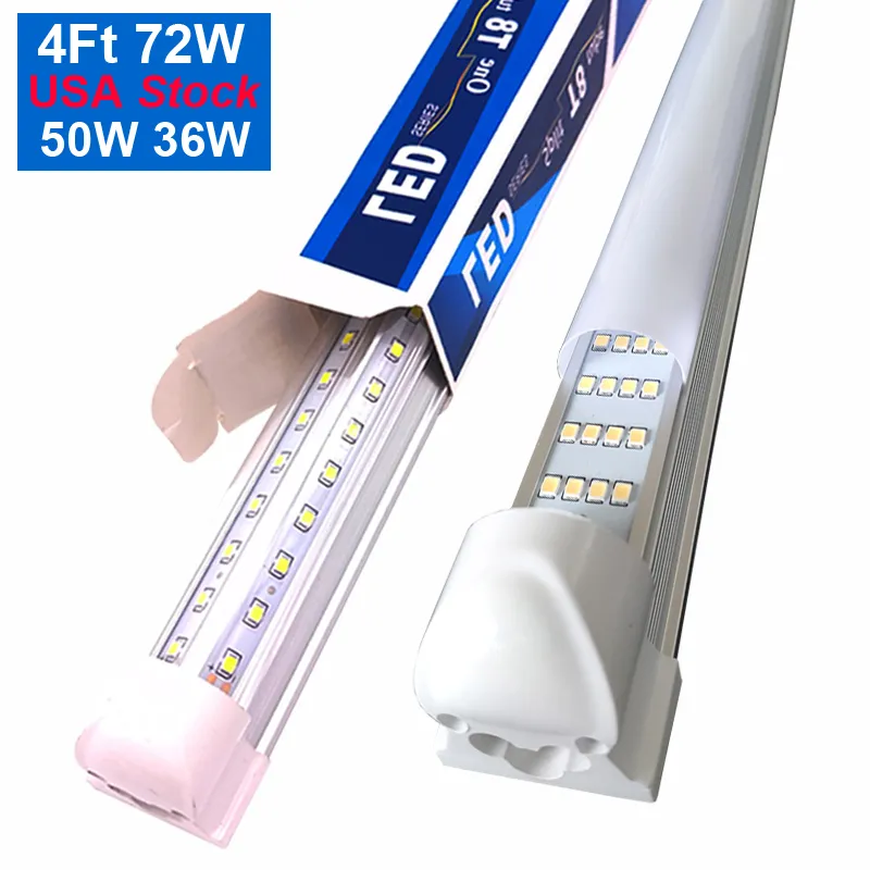 T8 Integrated Double Line Led Tube 4Ft 36W 50W 8Ft 72W 100W 144W SMD2835Light Lamp Bulb 96'' Dual Row Lighting Fluorescent Replacement