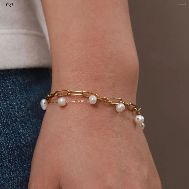 Bracelets à maillons véritable chaîne de perles Bracelet en couches pour les femmes en acier inoxydable bijoux d'été délicats 2023 fournisseur de livraison directe